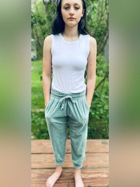 Anthropologie Relaxed Sage Green Drawstring Joggers Casual lounge Ware Women’s S